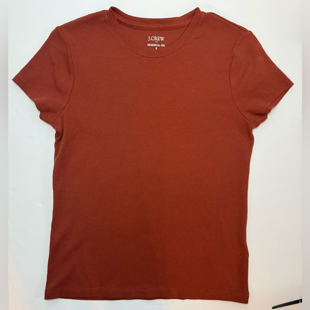 J. Crew Essential Short-Sleeve Crewneck Tee Burnt Cinnamon Size S